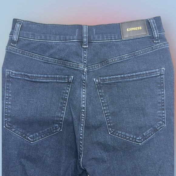 EXPRESS Women’s 4S HIGH RISE SKINNY Raw Hem Blue Jeans - Picture 3 of 4